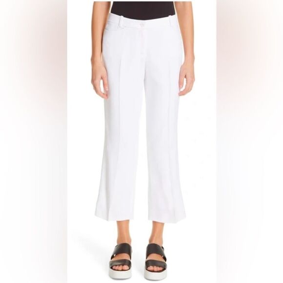 Michael Kors Collection White Straight-Leg  cropped Trousers, US6 - Picture 1 of 9